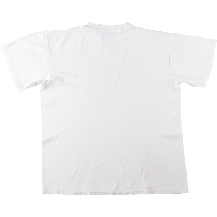 Wolf Pattern Animal T-Shirt, Men's XL (approx.) unclear white type Vintage Second Hand
