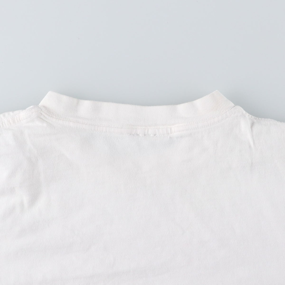 Wolf Pattern Animal T-Shirt, Men's XL (approx.) unclear white type Vintage Second Hand