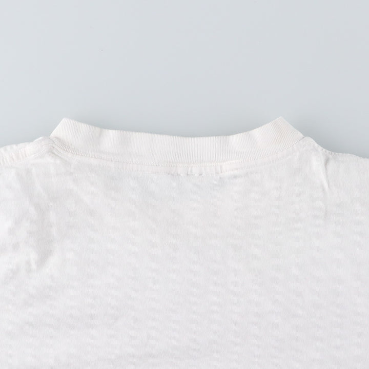 Wolf Pattern Animal T-Shirt, Men's XL (approx.) unclear white type Vintage Second Hand