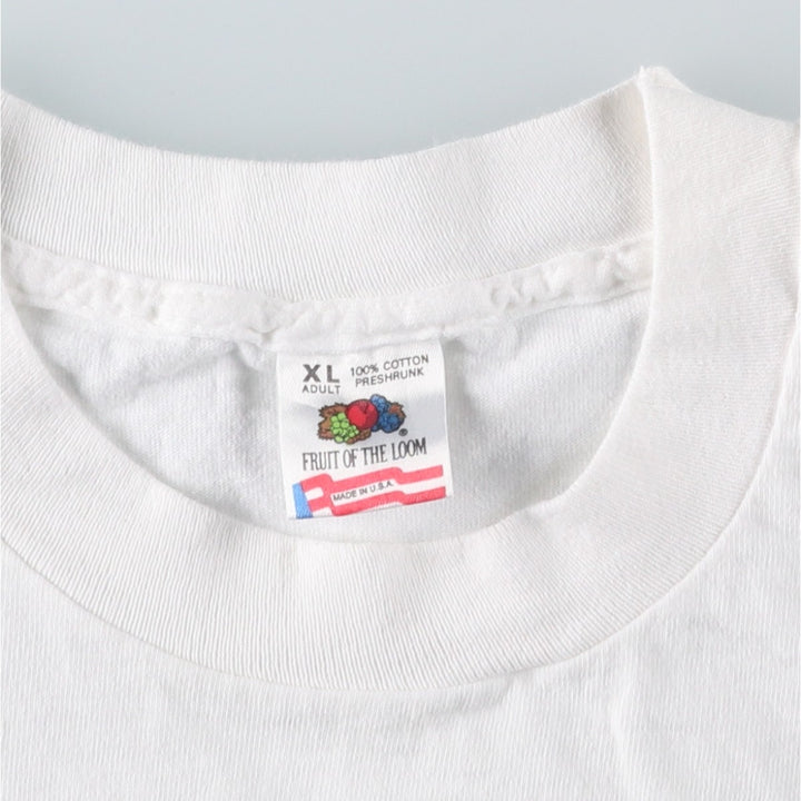 90'S Fruit of the Loom Animal T-Shirt, Made in USA, Men's XL equivalent, Vintage cotton white type Vintage Second Hand