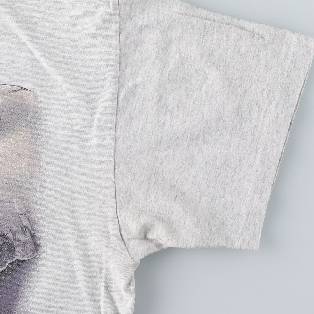 90'S Hanes Heavyweight Elephant Pattern Animal T-Shirt, Men's Size M (approx.), Vintage cotton gray type Vintage Second Hand
