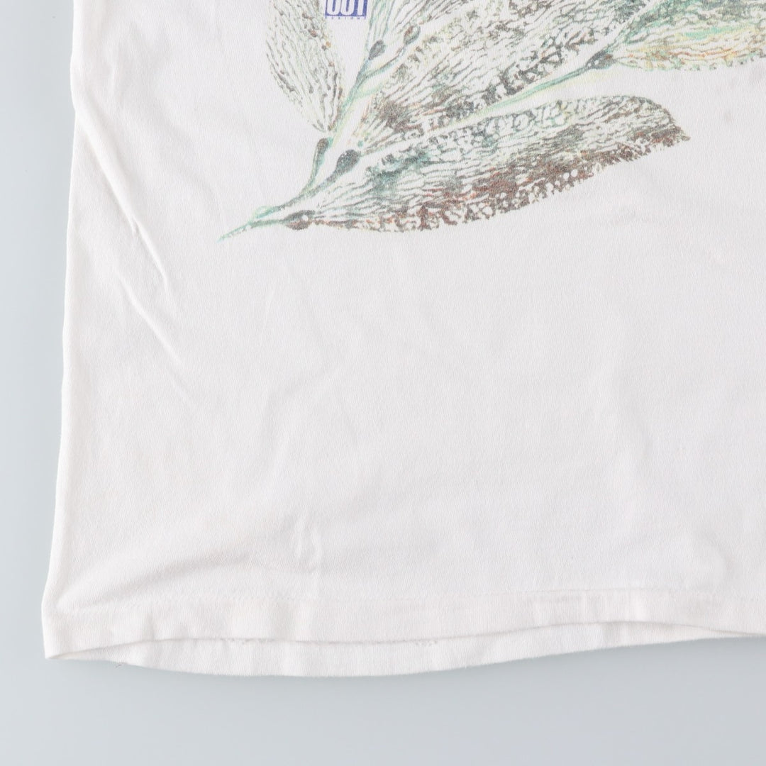 90'S Hanes BEEFY-T Fish Print Animal T-Shirt, Made in USA, Men's XL equivalent, Vintage cotton white type Vintage Second Hand