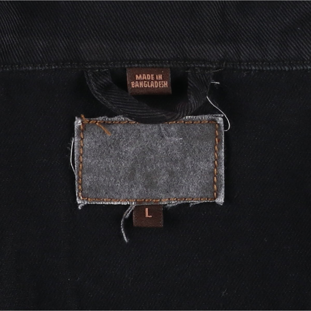 90s-00'S Lee Black Denim Jacket (Men's Size L, equivalent) Vintage cotton black type Vintage Second Hand