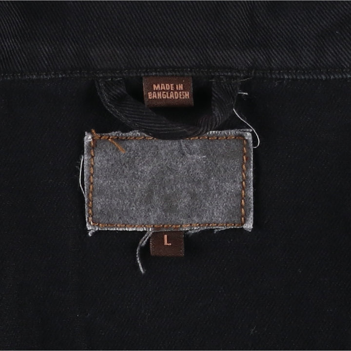 90s-00'S Lee Black Denim Jacket (Men's Size L, equivalent) Vintage cotton black type Vintage Second Hand