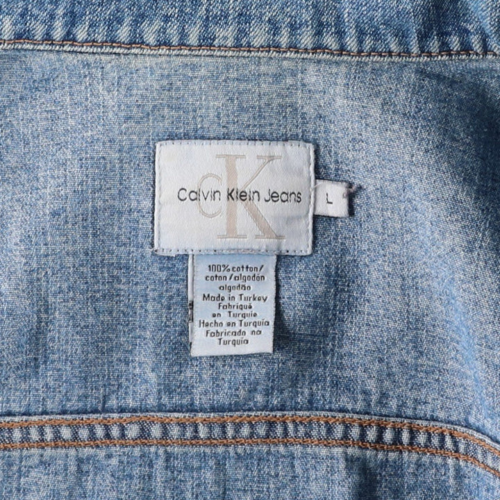 1990'S Calvin Klein Jeans Denim Jacket (Men's Size L equivalent) Vintage cotton blue type Vintage Second Hand
