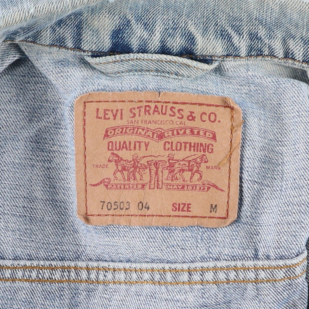 90'S Levi's 70503-0414 Denim Jacket, Men's Size Medium, Vintage cotton blue type Vintage Second Hand
