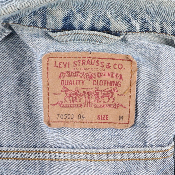 90'S Levi's 70503-0414 Denim Jacket, Men's Size Medium, Vintage cotton blue type Vintage Second Hand