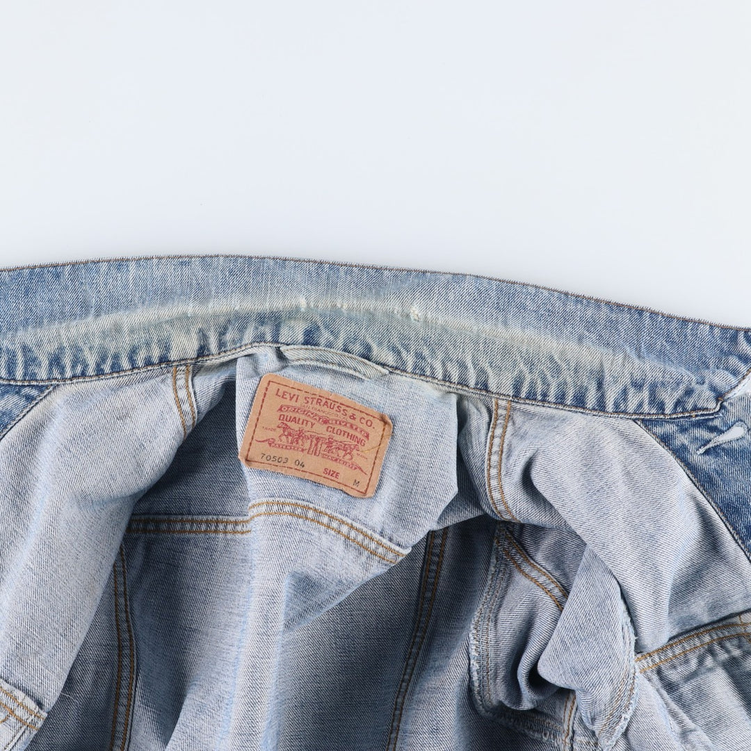 90'S Levi's 70503-0414 Denim Jacket, Men's Size Medium, Vintage cotton blue type Vintage Second Hand