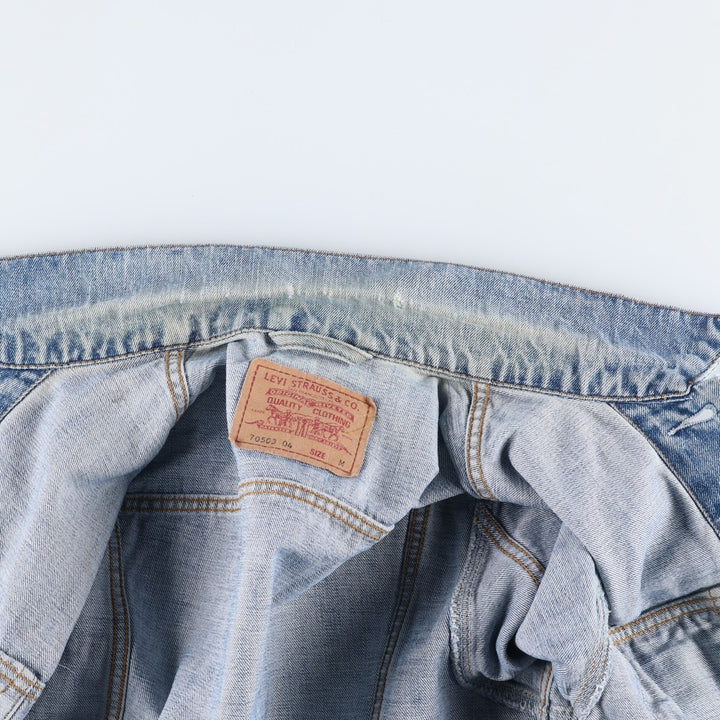 90'S Levi's 70503-0414 Denim Jacket, Men's Size Medium, Vintage cotton blue type Vintage Second Hand