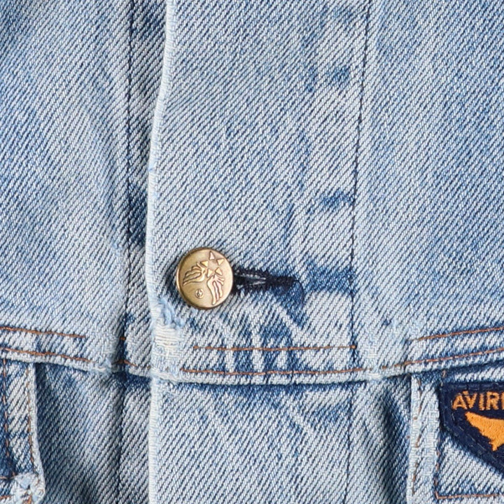 AVIREX denim jacket, men's size L equivalent, vintage. unclear blue type Vintage Second Hand