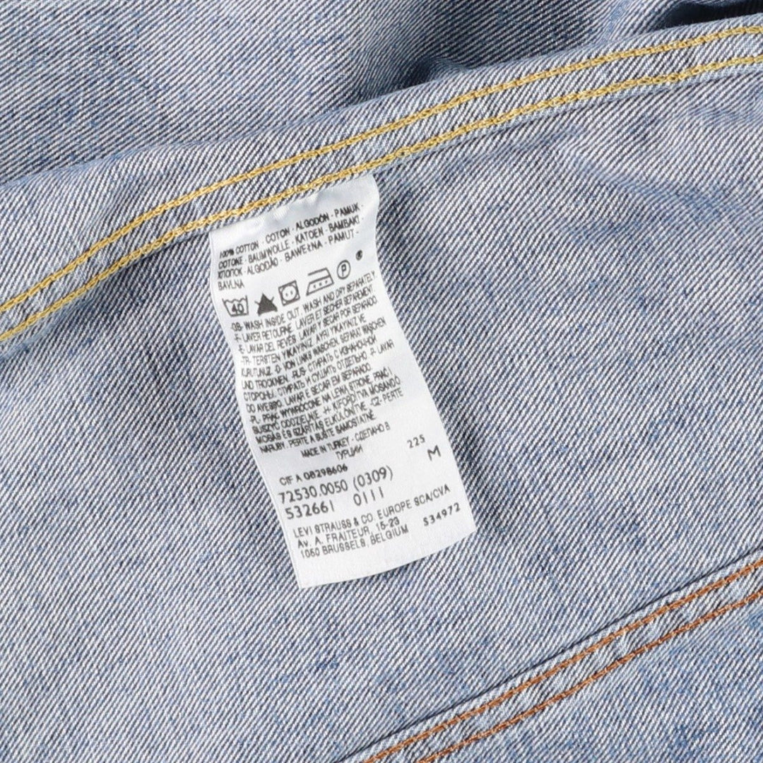 Levi's 72530-0050 Euro Model Denim Jacket (Men's Size M) cotton blue type Vintage Second Hand