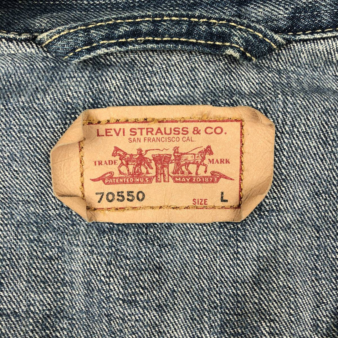 2000'S Levi's 70550-0439 Euro Model Denim Jacket, Men's Size L cotton blue type Vintage Second Hand