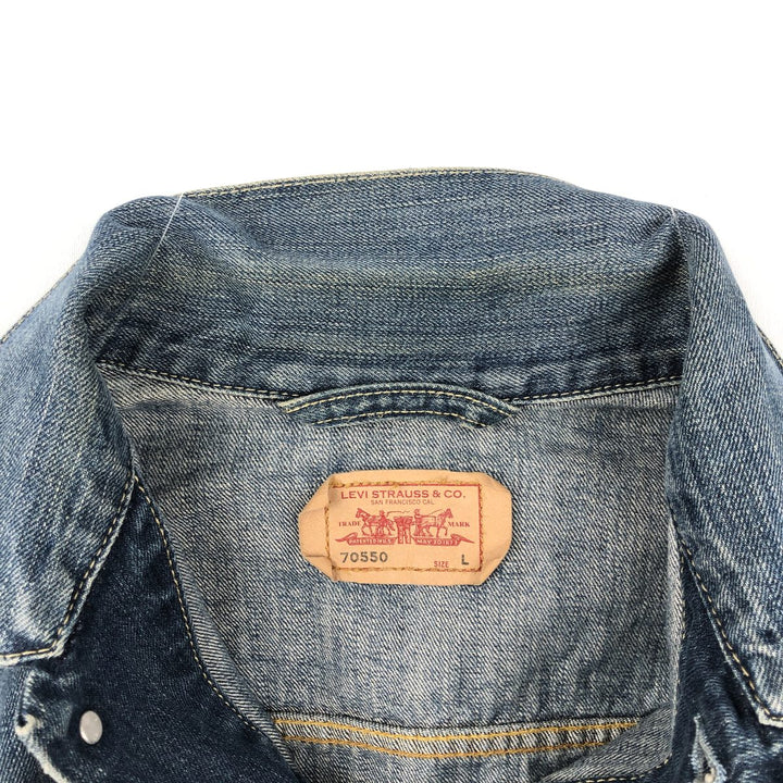 2000'S Levi's 70550-0439 Euro Model Denim Jacket, Men's Size L cotton blue type Vintage Second Hand