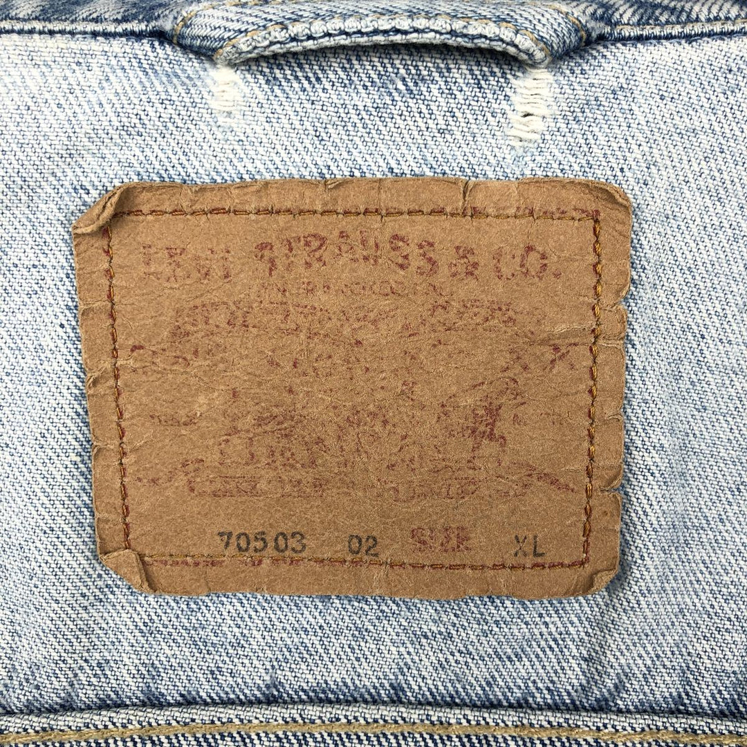 1990'S Levi's 70503-0211 Euro Model Denim Jacket (Men's XL equivalent) Vintage cotton blue type Vintage Second Hand