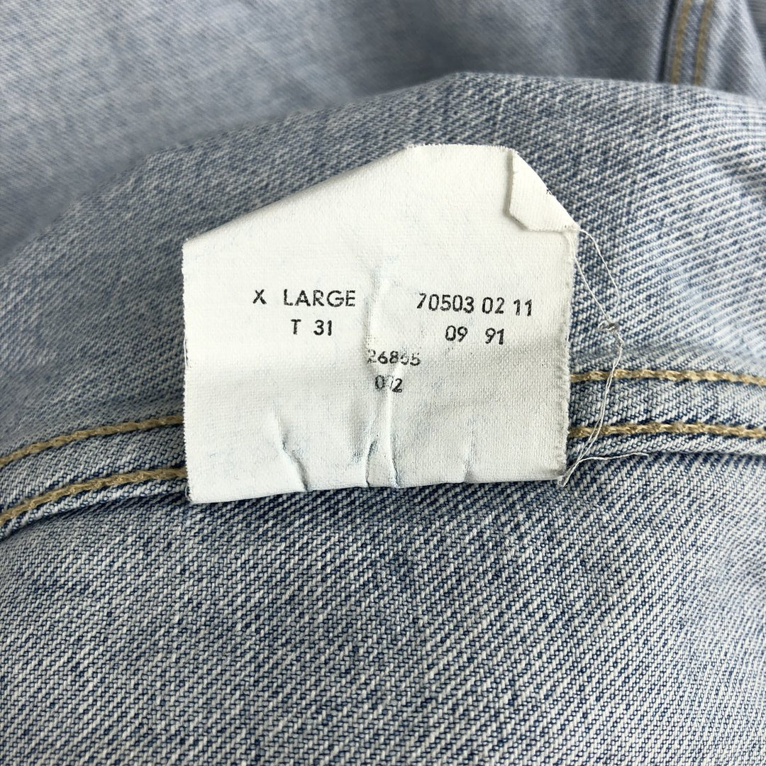 1990'S Levi's 70503-0211 Euro Model Denim Jacket (Men's XL equivalent) Vintage cotton blue type Vintage Second Hand