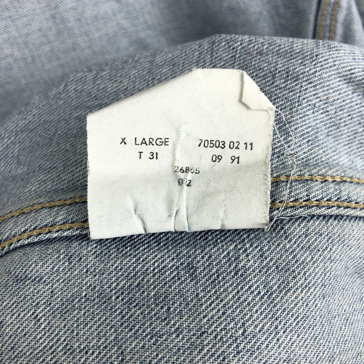 1990'S Levi's 70503-0211 Euro Model Denim Jacket (Men's XL equivalent) Vintage cotton blue type Vintage Second Hand