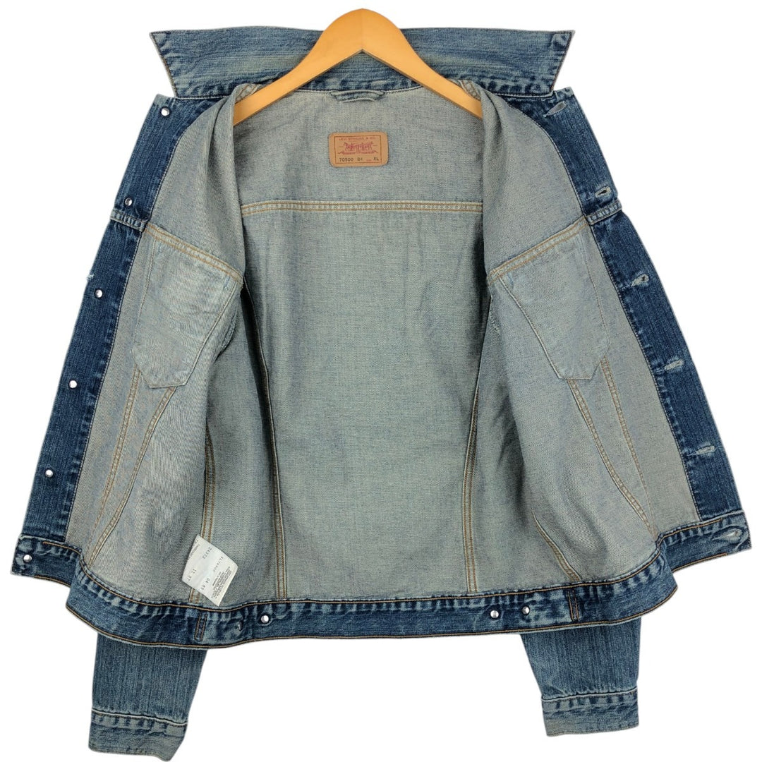 1990'S Levi's 70500-0489 Euro Model Denim Jacket (Men's XL equivalent) Vintage cotton blue type Vintage Second Hand