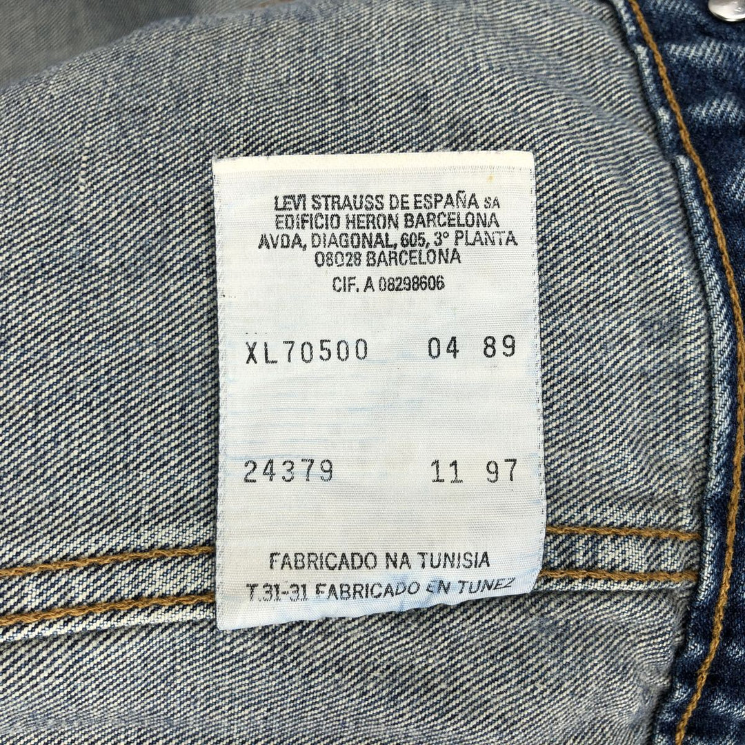 1990'S Levi's 70500-0489 Euro Model Denim Jacket (Men's XL equivalent) Vintage cotton blue type Vintage Second Hand