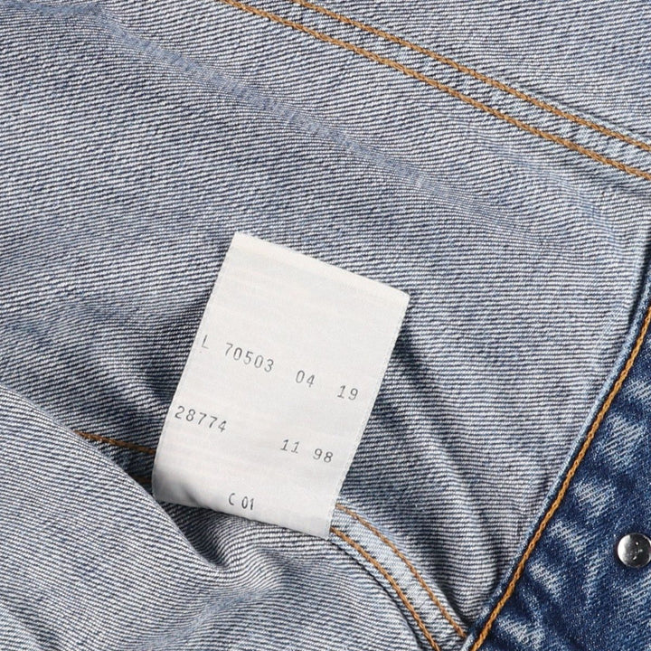 1990'S Levi's 70503-0419 Euro Model Denim Jacket (Men's Size L equivalent) Vintage cotton blue type Vintage Second Hand