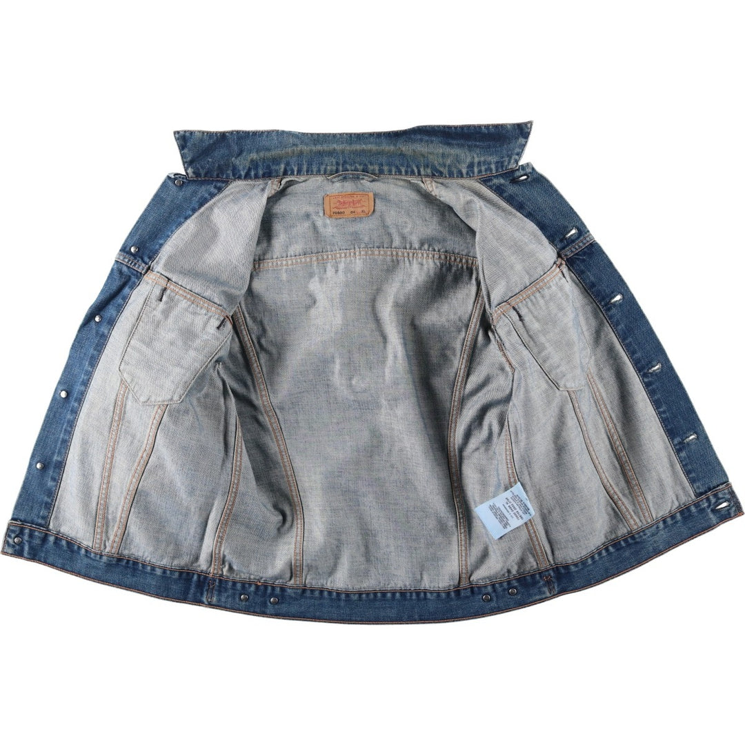 2000'S Levi's 70500-0498 Euro Model Denim Jacket (Men's XL equivalent) cotton blue type Vintage Second Hand