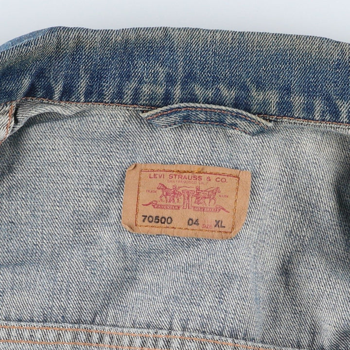 2000'S Levi's 70500-0498 Euro Model Denim Jacket (Men's XL equivalent) cotton blue type Vintage Second Hand