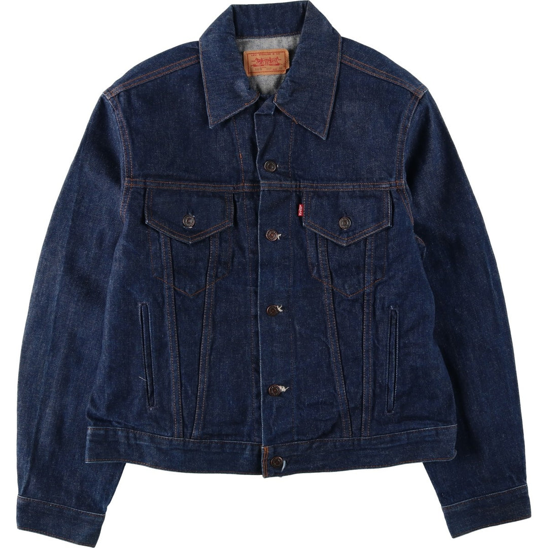 Dark navy ~90'S Levi's 70506-0217 denim jacket, made in Canada, men's size L equivalent, vintage. cotton navy blue type Vintage Second Hand