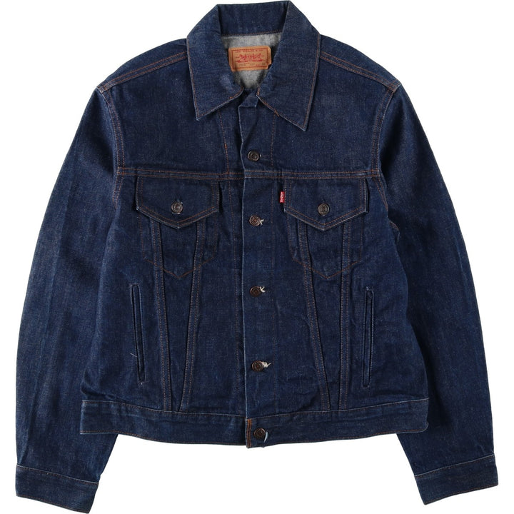 Dark navy ~90'S Levi's 70506-0217 denim jacket, made in Canada, men's size L equivalent, vintage. cotton navy blue type Vintage Second Hand