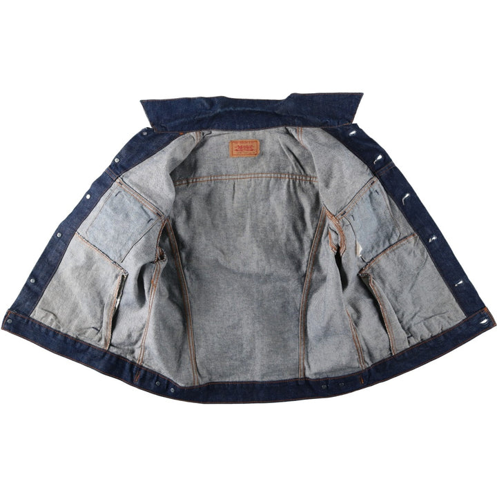 Dark navy ~90'S Levi's 70506-0217 denim jacket, made in Canada, men's size L equivalent, vintage. cotton navy blue type Vintage Second Hand