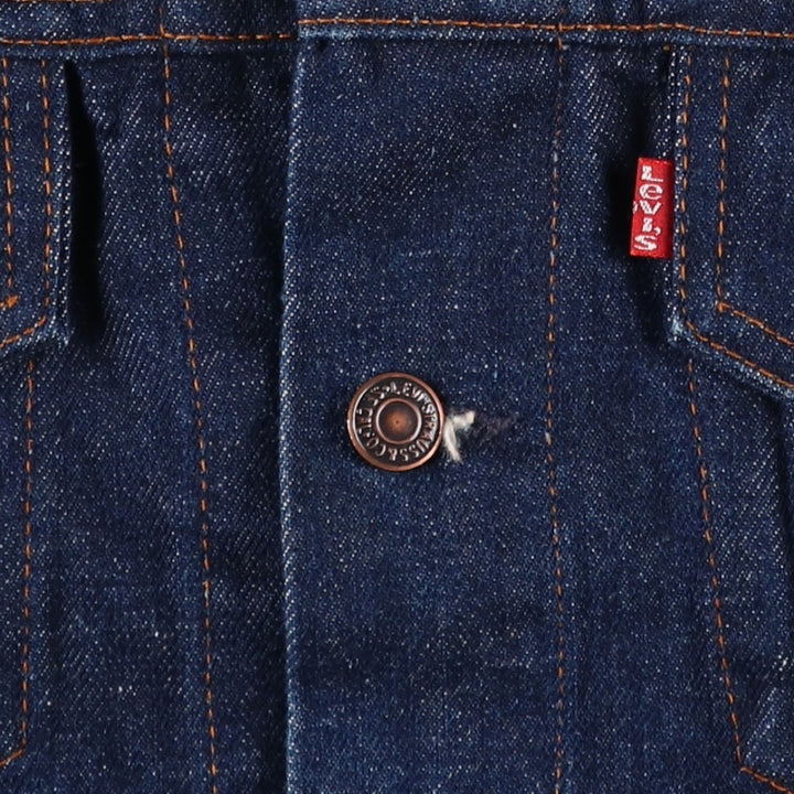 Dark navy ~90'S Levi's 70506-0217 denim jacket, made in Canada, men's size L equivalent, vintage. cotton navy blue type Vintage Second Hand