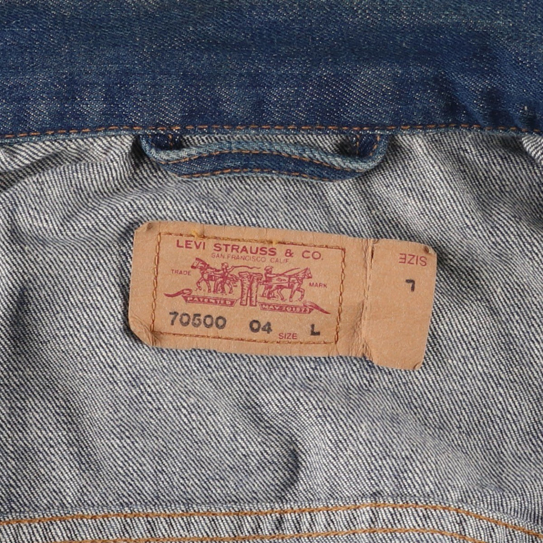 2000'S Levi's 70500-0414 Euro Model Denim Jacket, Men's Size L cotton blue type Vintage Second Hand