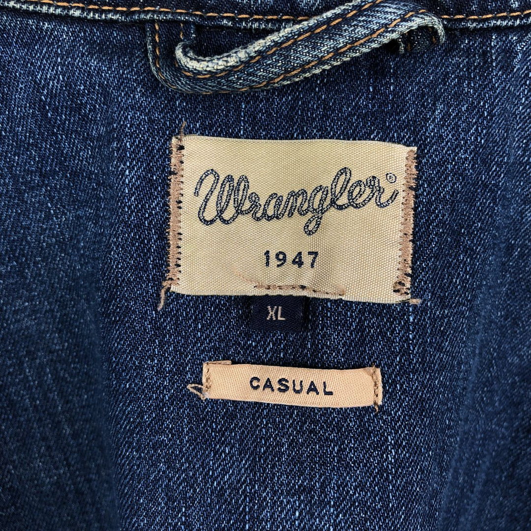 Wrangler CASUAL denim jacket (men's size XL) cotton blue type Vintage Second Hand