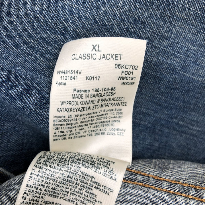 Wrangler CASUAL denim jacket (men's size XL) cotton blue type Vintage Second Hand