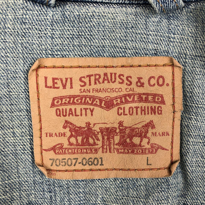 2000'S Levi's 70507-0601 Denim Jacket, Men's Size L cotton Blue type light blue Vintage Second Hand