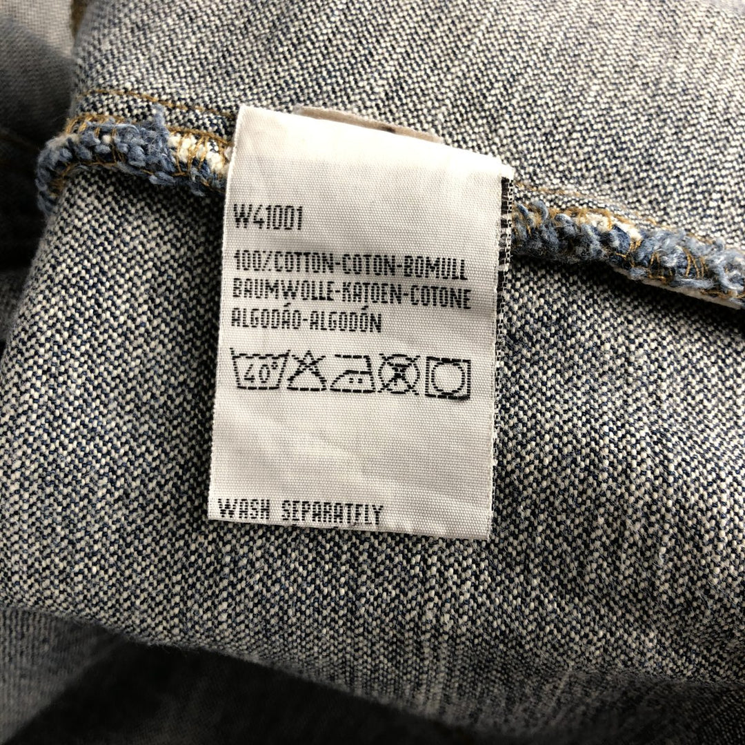 1970'S Wrangler Authentic Western Denim Jacket, Men's Size XL (approx.), Vintage, Black Tag cotton blue type Vintage Second Hand