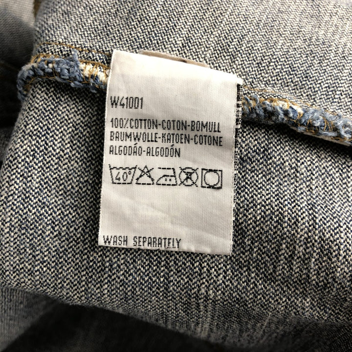 1970'S Wrangler Authentic Western Denim Jacket, Men's Size XL (approx.), Vintage, Black Tag cotton blue type Vintage Second Hand