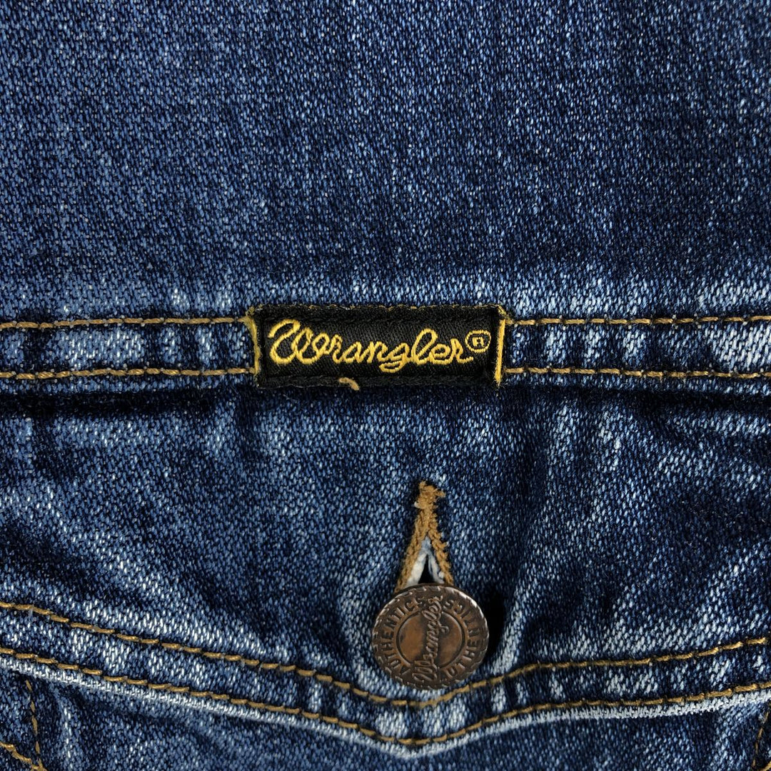 1970'S Wrangler Authentic Western Denim Jacket, Men's Size XL (approx.), Vintage, Black Tag cotton blue type Vintage Second Hand