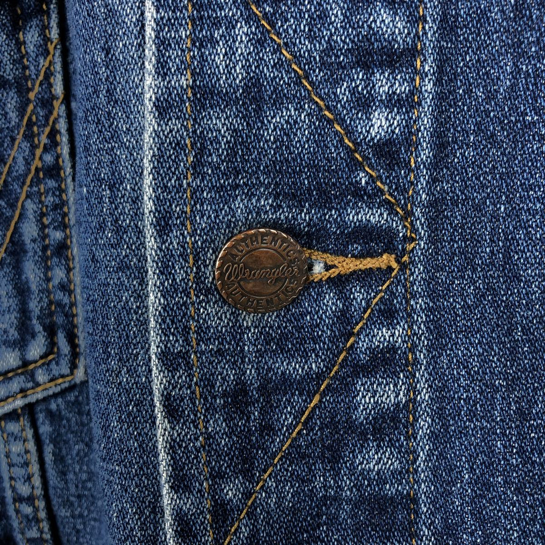1970'S Wrangler Authentic Western Denim Jacket, Men's Size XL (approx.), Vintage, Black Tag cotton blue type Vintage Second Hand