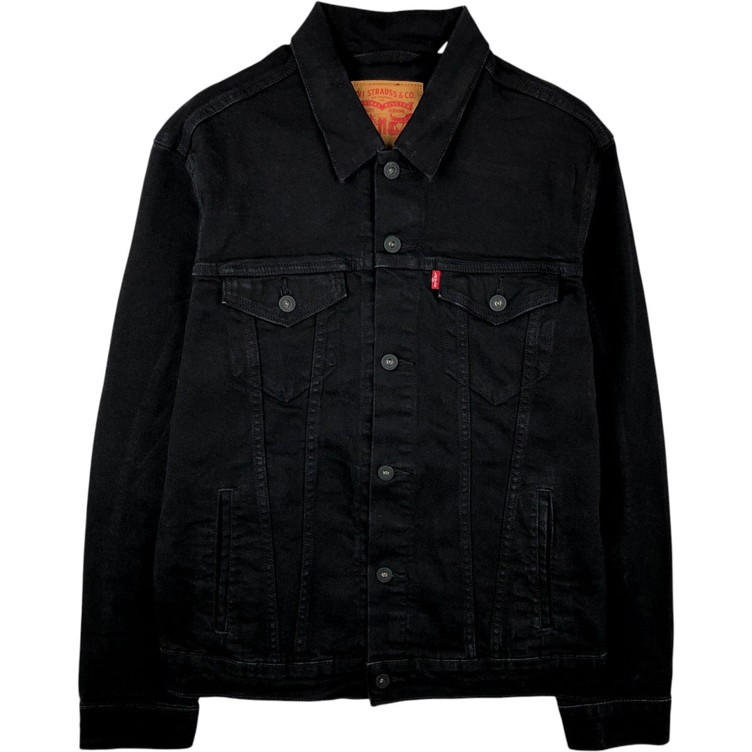 Levi's Black Denim Jacket, Size L, Men's cotton black type Vintage Second Hand