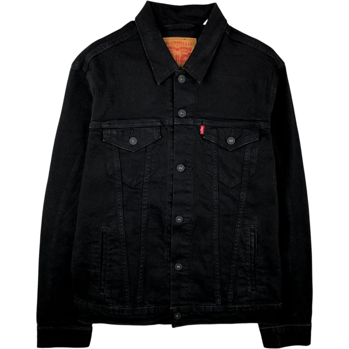 Levi's Black Denim Jacket, Size L, Men's cotton black type Vintage Second Hand