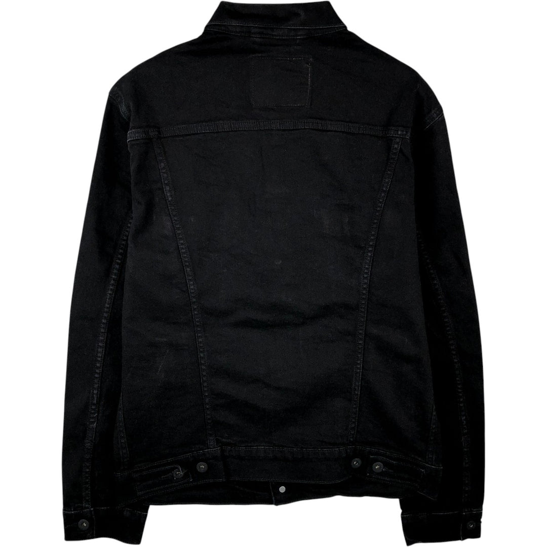Levi's Black Denim Jacket, Size L, Men's cotton black type Vintage Second Hand