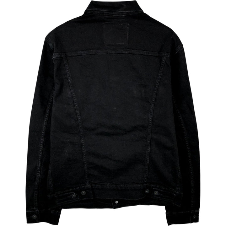 Levi's Black Denim Jacket, Size L, Men's cotton black type Vintage Second Hand