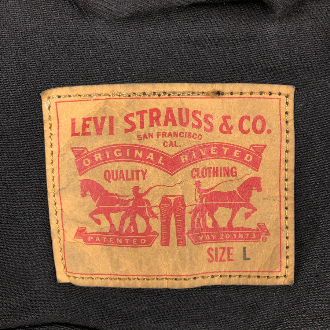 Levi's Black Denim Jacket, Size L, Men's cotton black type Vintage Second Hand