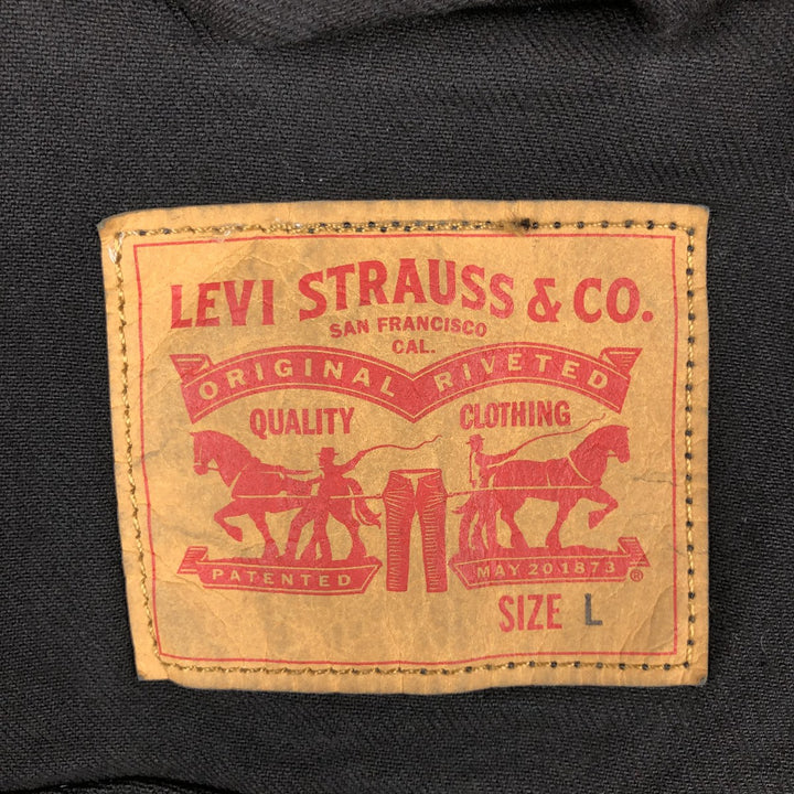 Levi's Black Denim Jacket, Size L, Men's cotton black type Vintage Second Hand