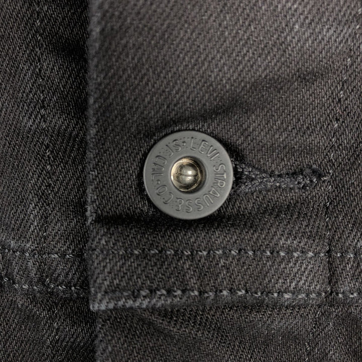 Levi's Black Denim Jacket, Size L, Men's cotton black type Vintage Second Hand