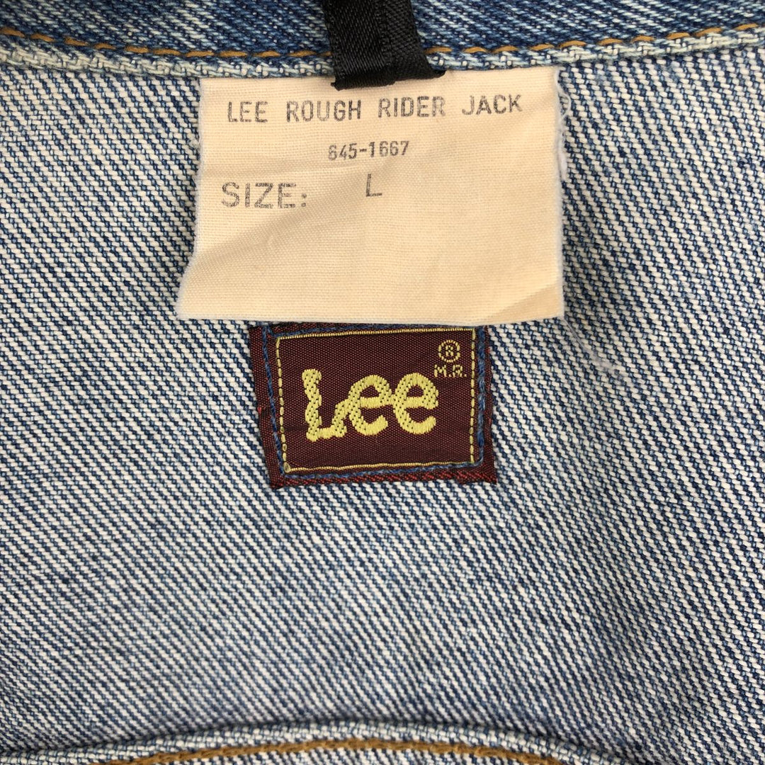 1980'S Lee Rough Rider Denim Jacket, Men's Size L (approx.), Vintage cotton blue type Vintage Second Hand