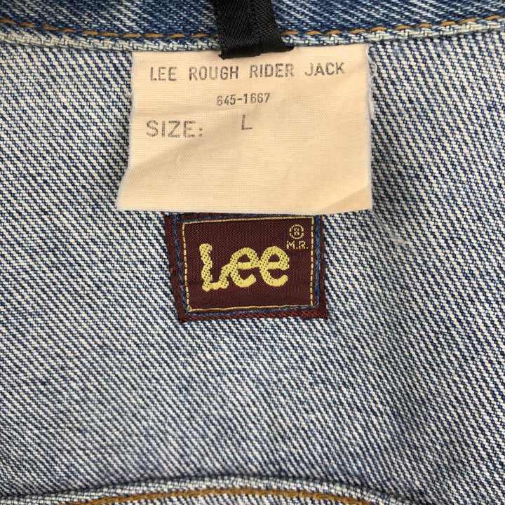 1980'S Lee Rough Rider Denim Jacket, Men's Size L (approx.), Vintage cotton blue type Vintage Second Hand