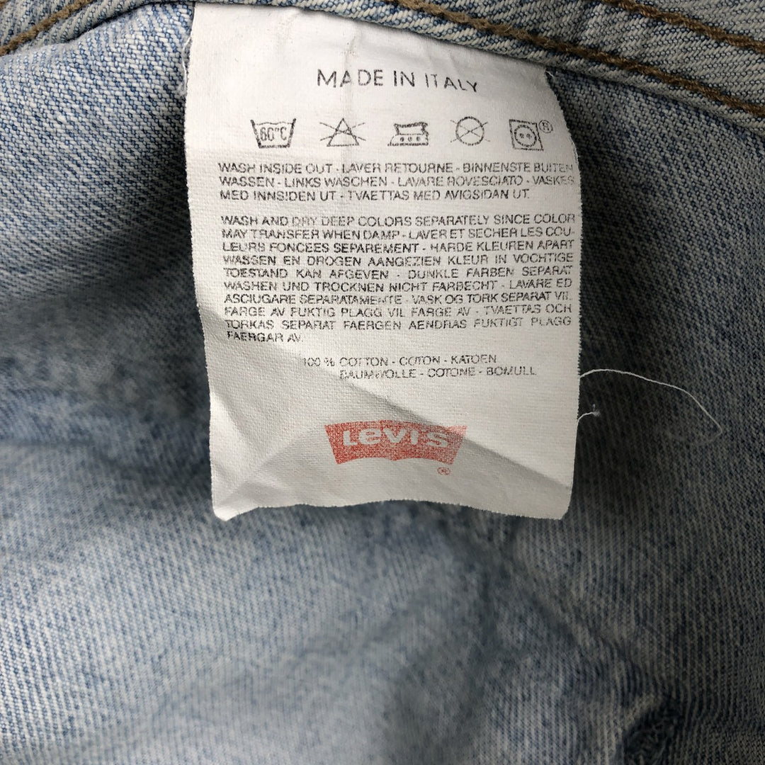 1990'S Levi's 70503-0213 Denim Jacket, Italian Made, Men's Size M (approx.), Vintage cotton blue type Vintage Second Hand