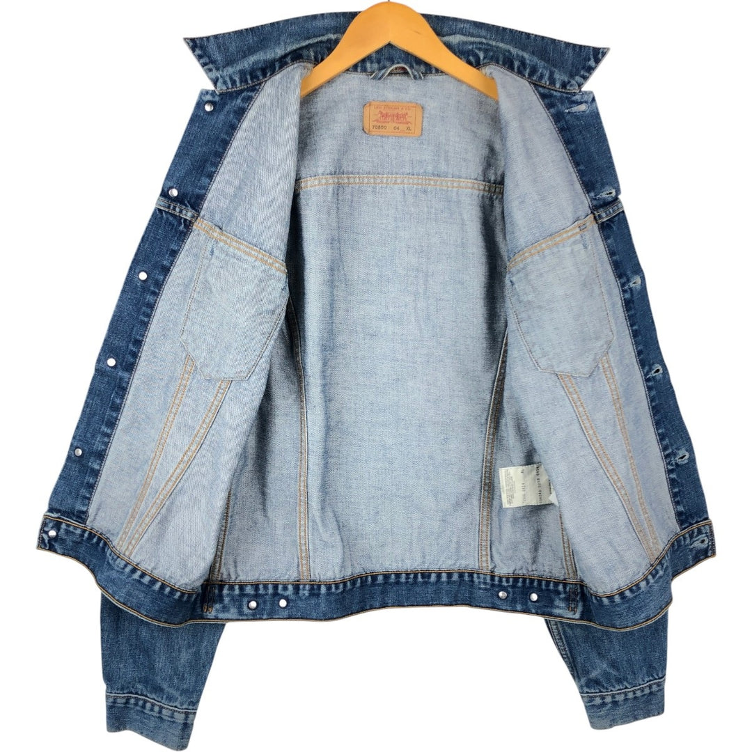 2000'S Levi's 70500-04 Denim Jacket (Men's XL equivalent) cotton blue type Vintage Second Hand