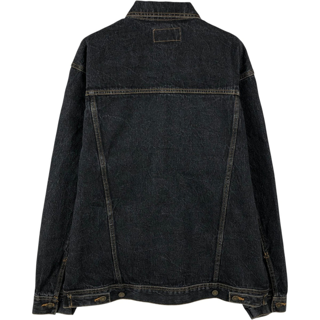 Wrangler RUGGED WEAR Black Denim Jacket (Men's Size L) cotton black type Vintage Second Hand