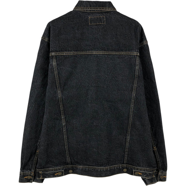 Wrangler RUGGED WEAR Black Denim Jacket (Men's Size L) cotton black type Vintage Second Hand